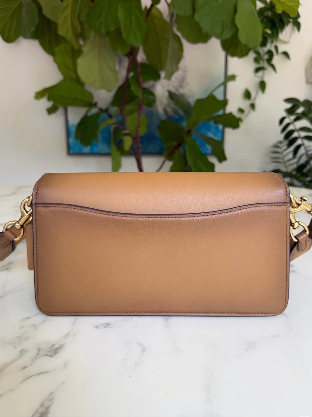 Coach Tabby Shoulder Bag 26 Honey Brown Leather Brass CCC02 & Signature Charm